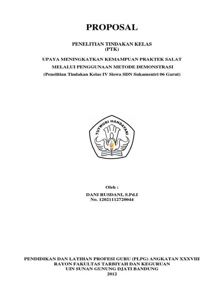 Contoh Proposal Penelitian Tindakan Kelas Pai Contoh