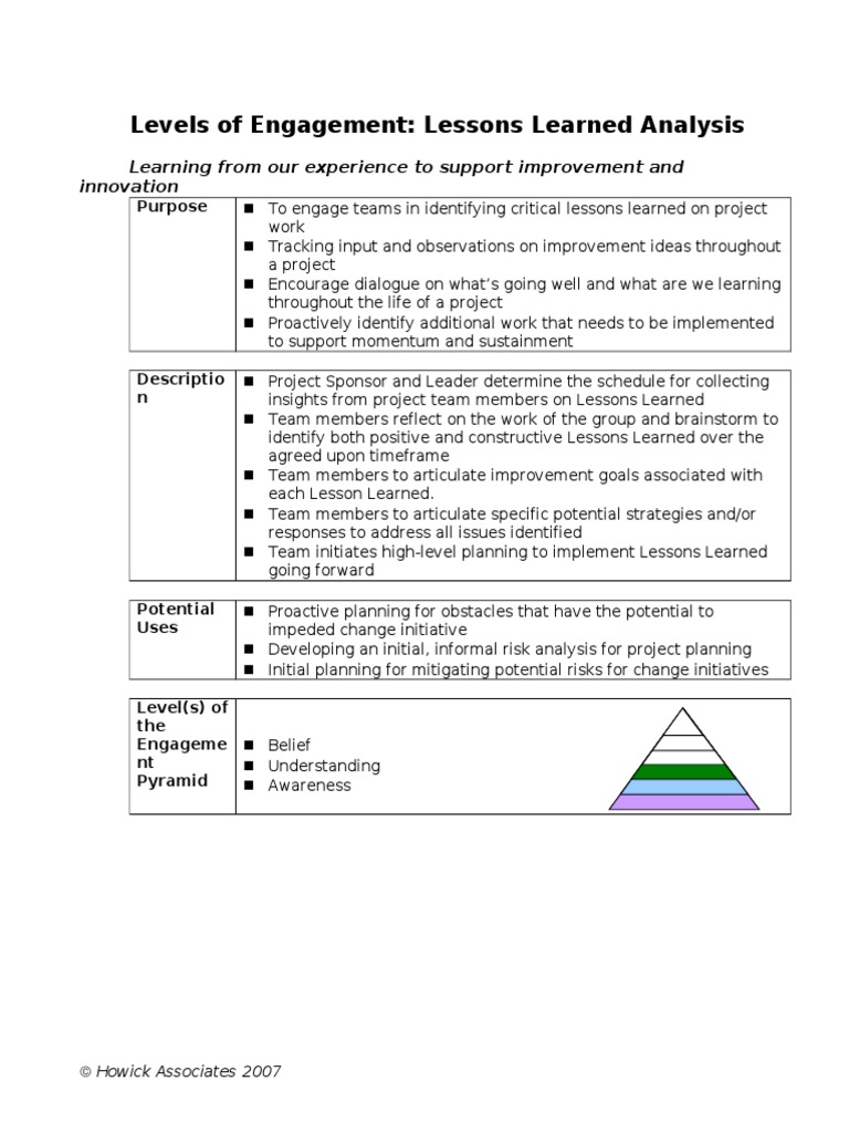 Lessons Learned Analysis Tool | Project Management | Epistemology