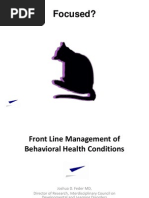 Front Line Management of Behavioral Health Conditions (1.3a