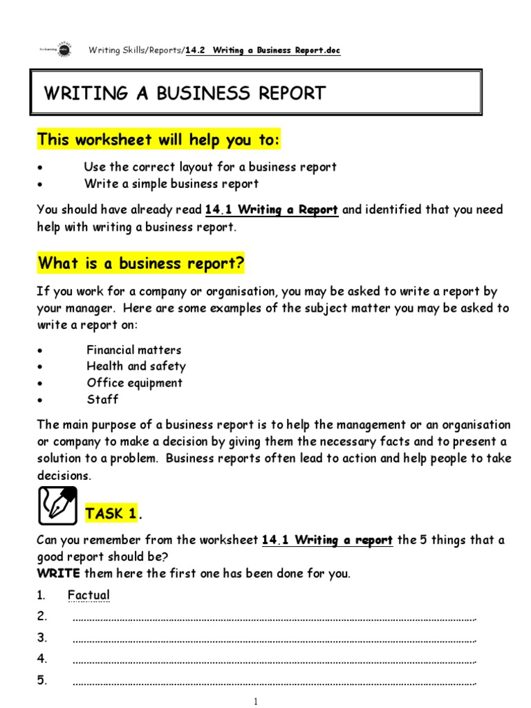 Writing A Business Report  PDF  Parking Lot  Cognition
