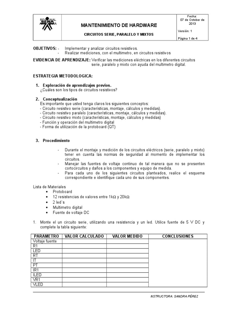 Guia Ctoserieparalelo Resistencia Electrica Y Conductancia Electromagnetismo Free 30 Day Trial Scribd