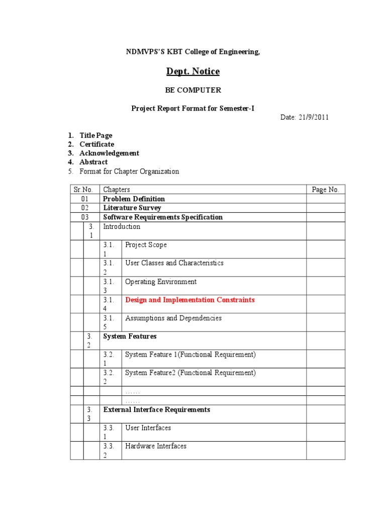 Project Report Format Guidelines | PDF