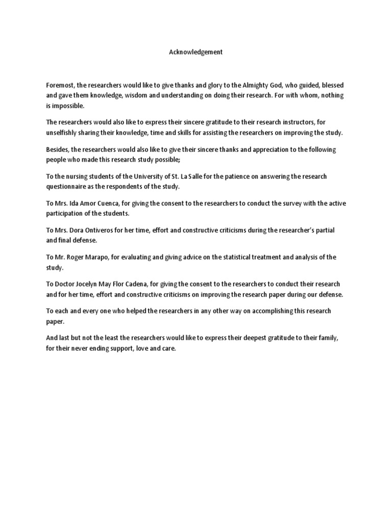 Thesis acknowledgement examples image