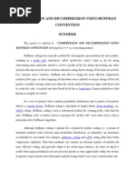 Compression and Decompression Using Huffman Convention Synopsis