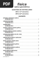 Física - óptica geométrica - questões de vestibulares de 2013