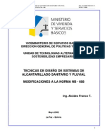 NB - 688 MODIFICADO - TECNICAS DE DISEÑO DE SISTEMAS DE ALCANTARILLADO SANITARIO Y PLUVIAL
