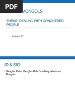 Part 1: Mongols: Theme: Dealing With Conquered People