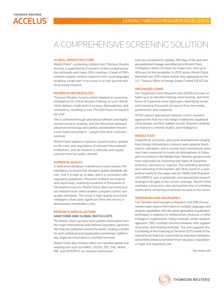 A Comprehensive Screening Solution: Leading Through Research Excellence ...