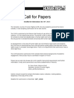 Call For Papers: Canadian Journal of Human Rights