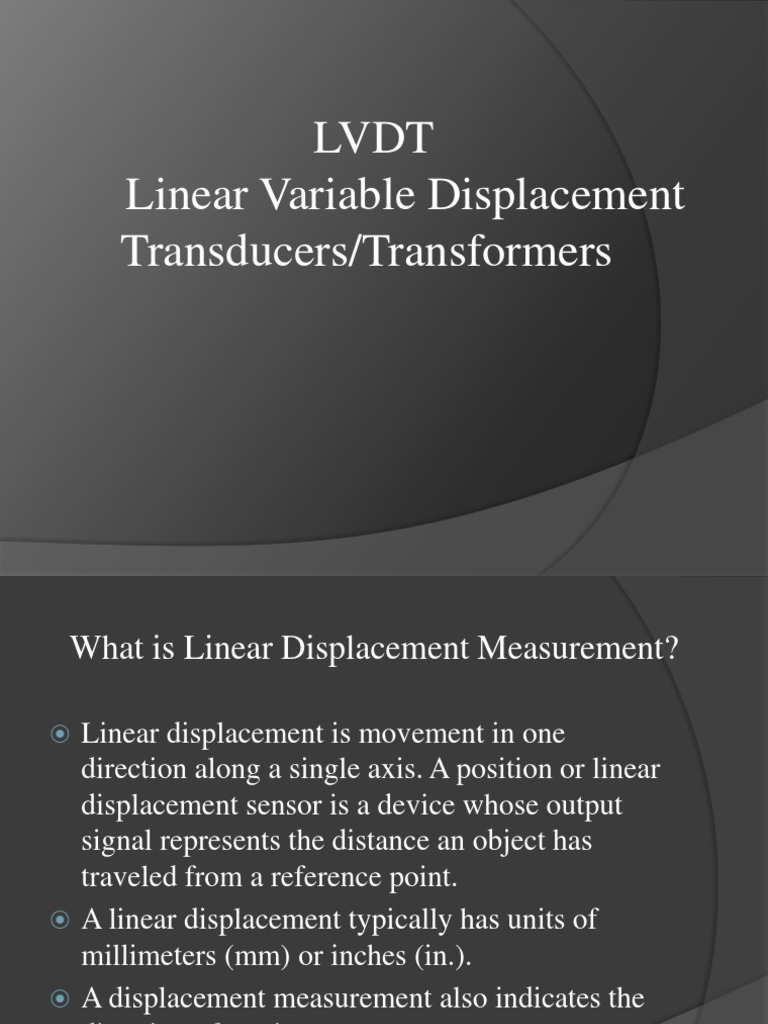 LVDT Linear Variable Displacement Transducers/Transformers | PDF ...