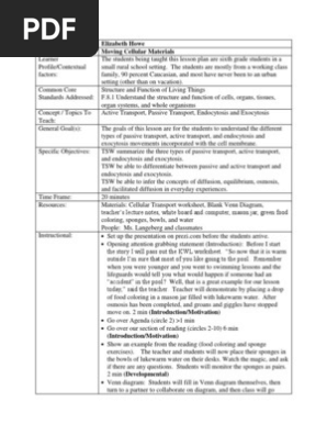 active passive transport lesson plan