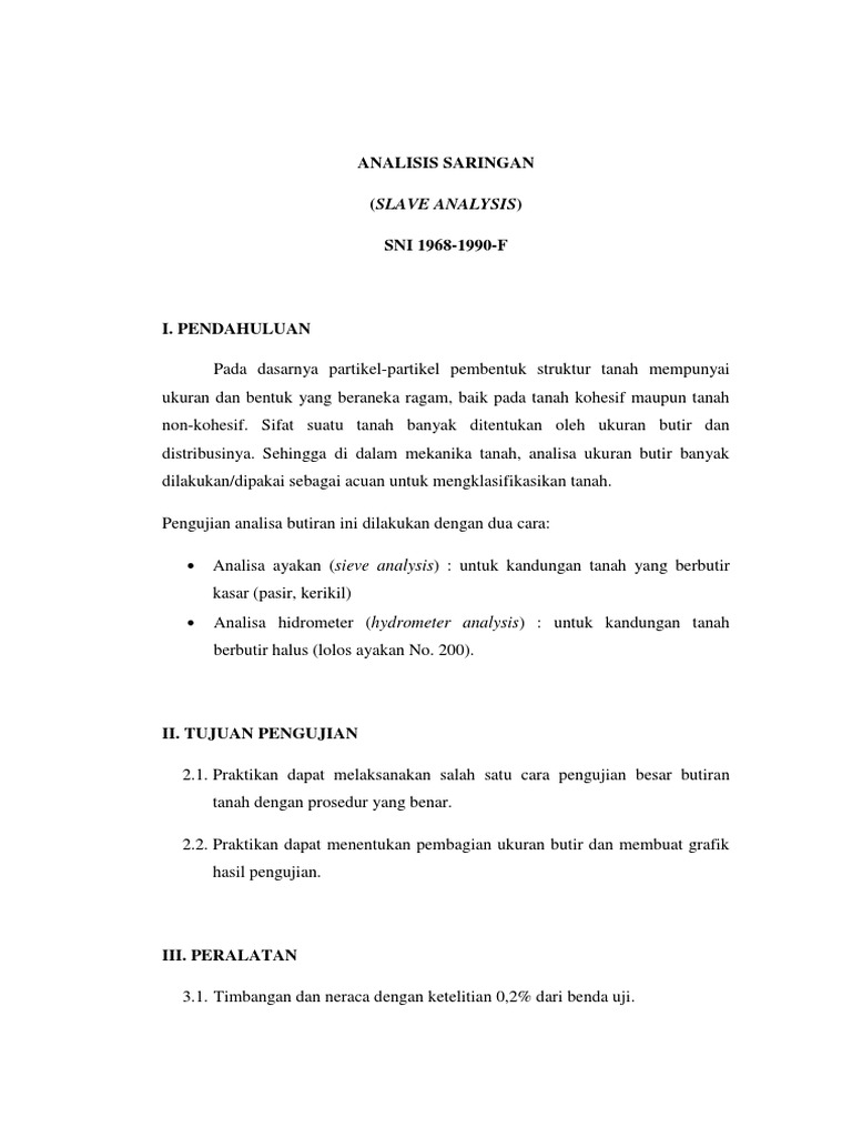 Analisis Saringan Pdf