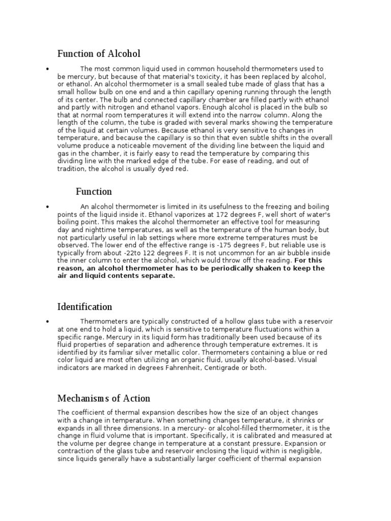 An InDepth Examination of Alcohol Thermometers Their Function