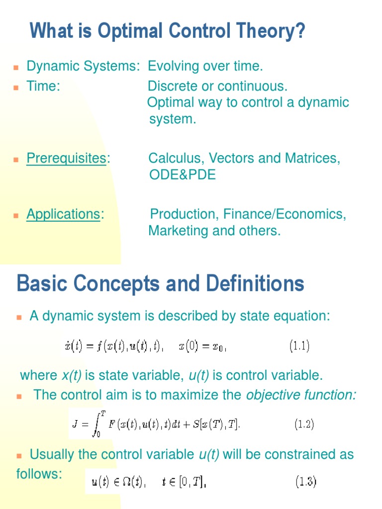 What Is Optimal Control Theory? PDF