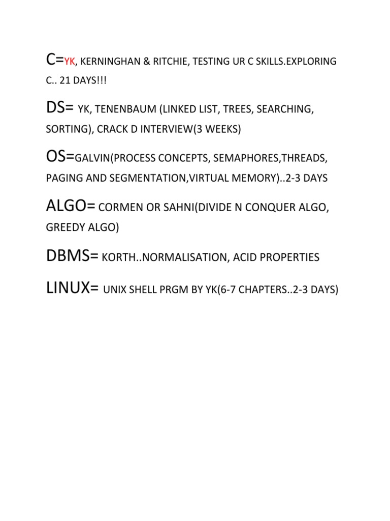 C DS OS Algo Dbms Linux | PDF | Social Science | Science & Mathematics