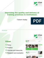 Improving The Quality and Delivery of Training Provision in Institutions