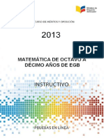 Instructivo Matematica 8a10 EGB 2013