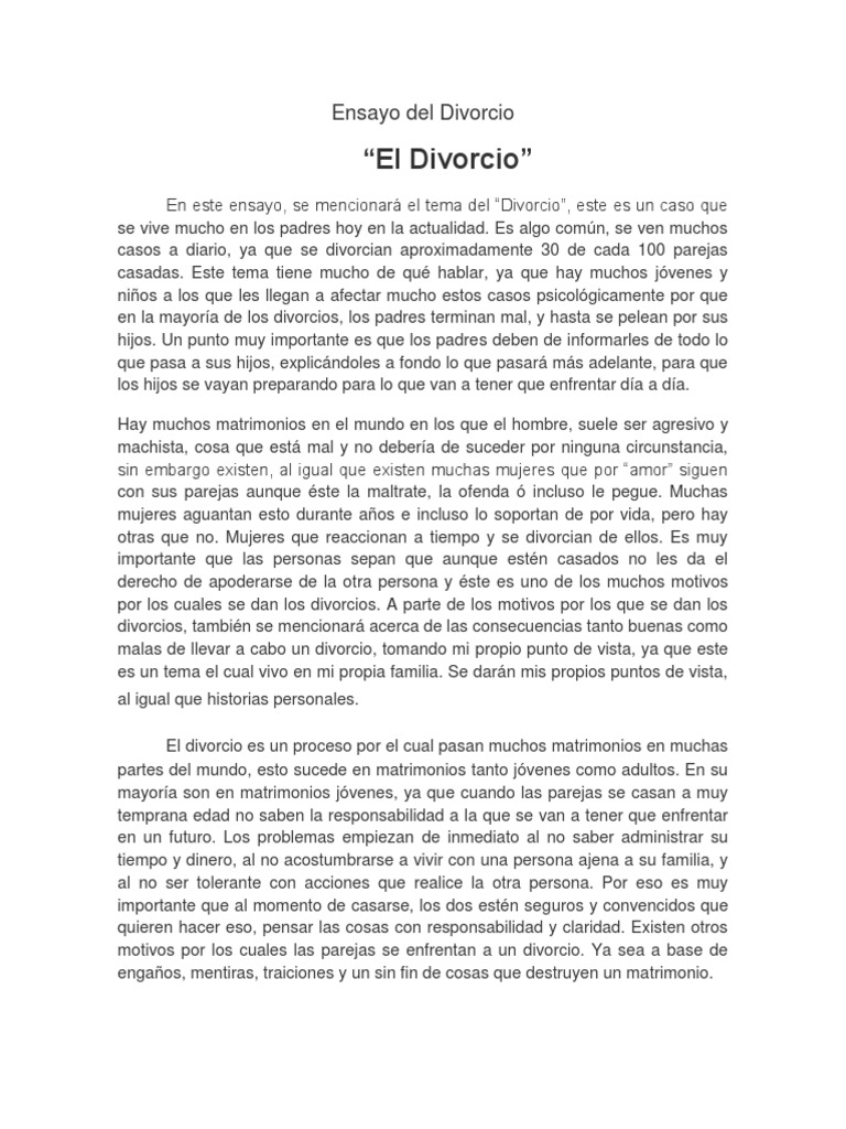 Impacto del Divorcio en la Familia | PDF | Divorcio | Familia