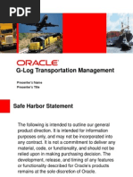 G-Log Transportation Management: Presenter's Name Presenter's Title