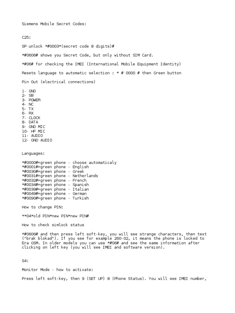 Mobile Secret Codes | PDF | Telecommunications | Mobile Telecommunications