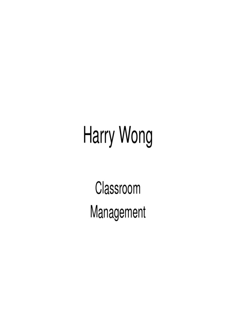 Harry Wong Classroom Management Manual | PDF | Classroom Management ...
