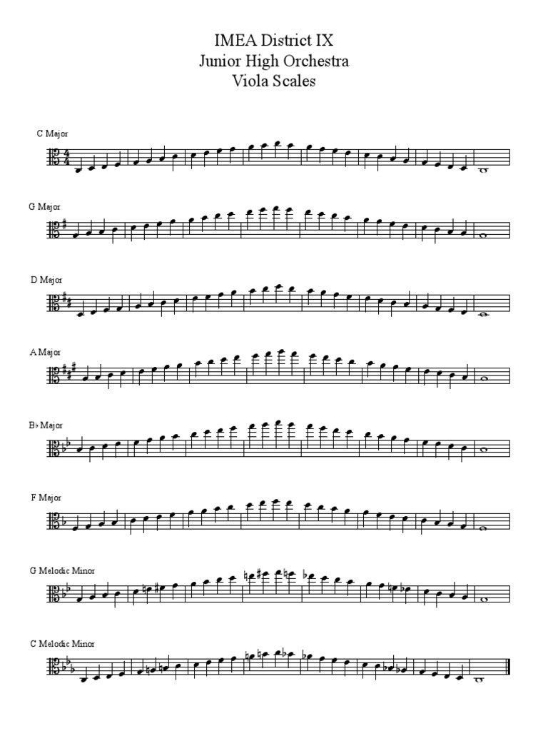 Viola 2 Octave Scales Imea