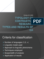 Typology of Contrastive Research