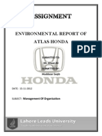 Atlas Honda's 2012 Environmental Report