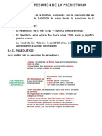 Esquema Resumen de La Prehistoria