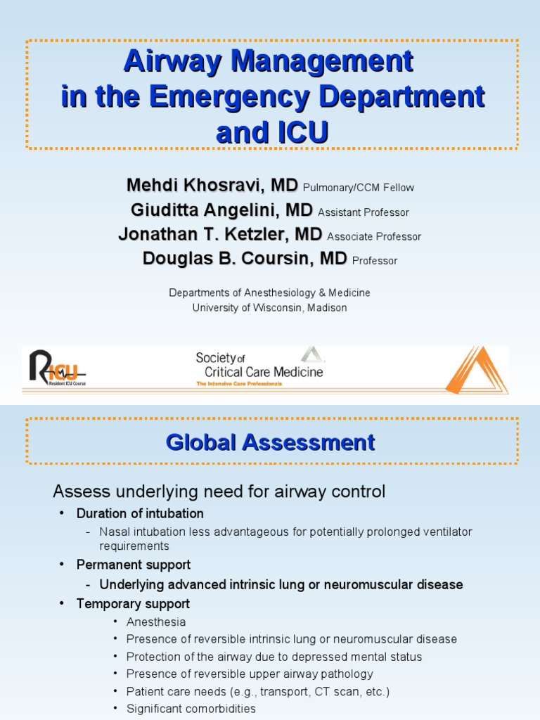 Airway Management in Emergency and Icu | PDF | Hypoxia (Medical ...