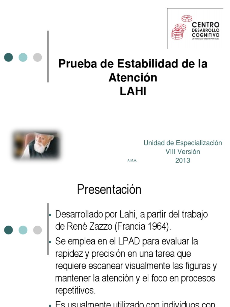 Prueba de Atención LAHI: Evaluación Rápida | PDF | Aprendizaje | Cognición