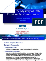 Solving The Mystery of Data Provider Synchronization
