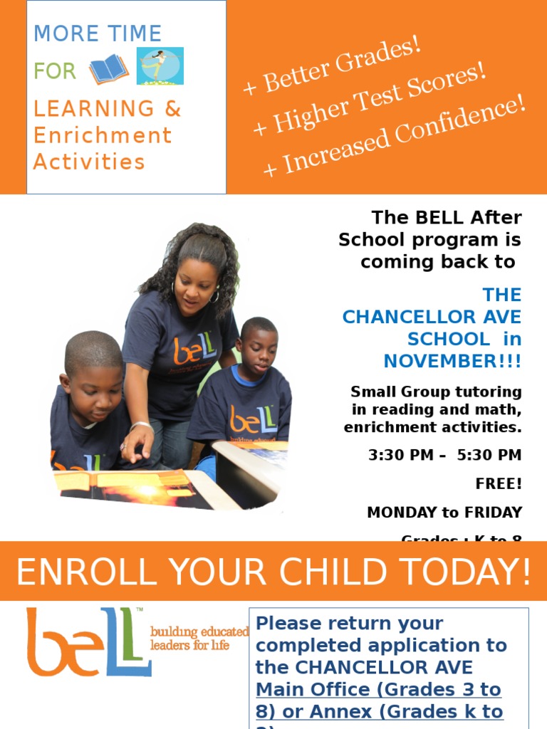 BELL After School Program Enrollment | PDF | Language Arts & Discipline ...