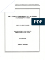 01 Pe-Ss-Op-134-2008 Procedimiento para Aperturas de Lineas y Equipos de Procesos