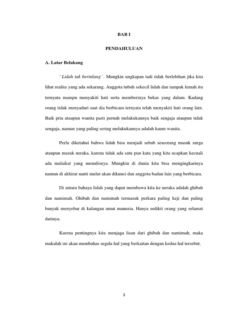 Makalah Ghibah Dan Namimah