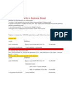 Record of Warrants in Balance Sheet