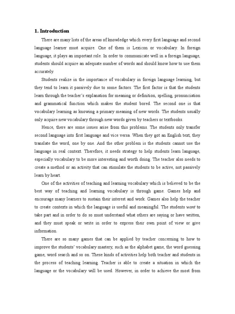 Vocabulary learning picture