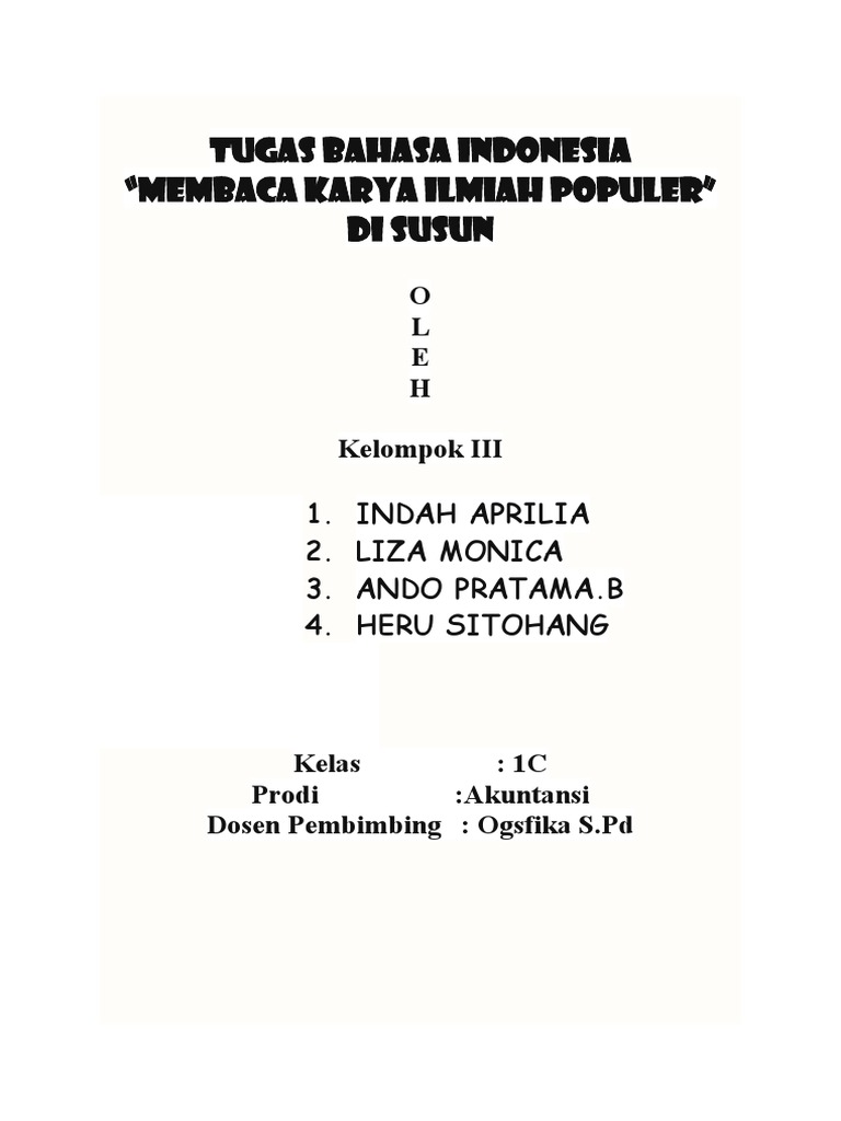 Membaca Karya Tulis Ilmiah