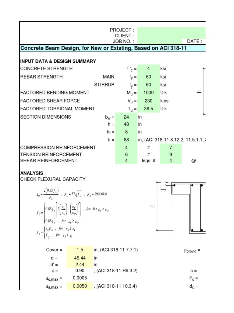 Concrete Beam Design per ACI 318-11 | PDF | Composite Material ...