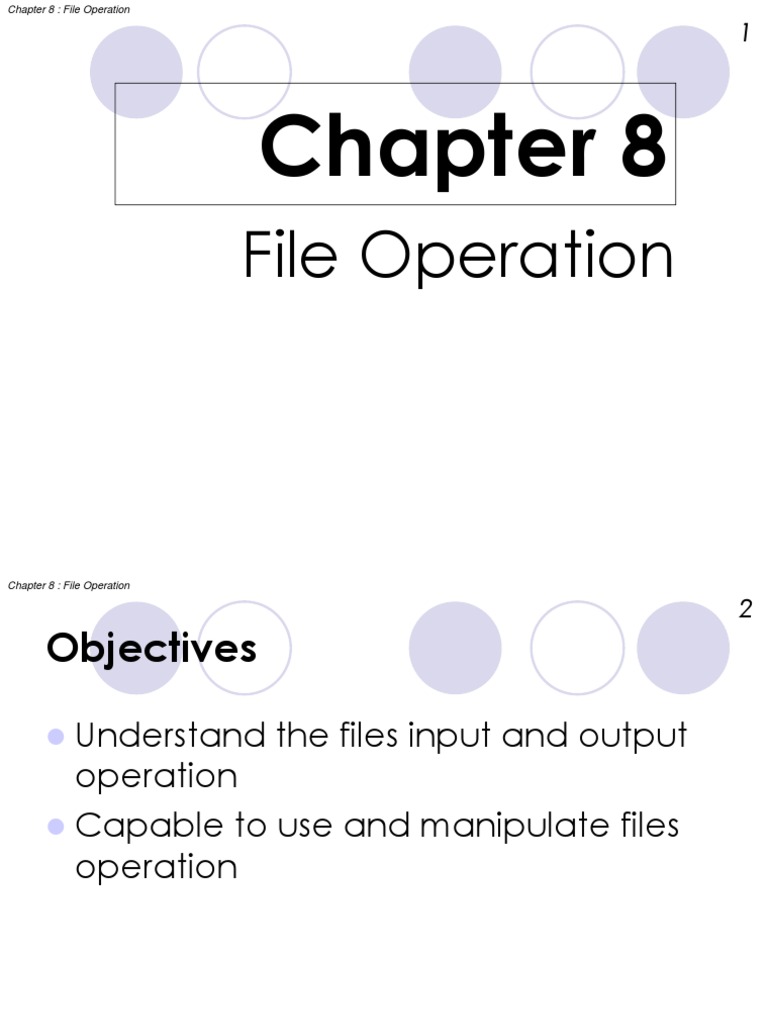 Chapter 8 File Operation | PDF | Data Buffer | Input/Output