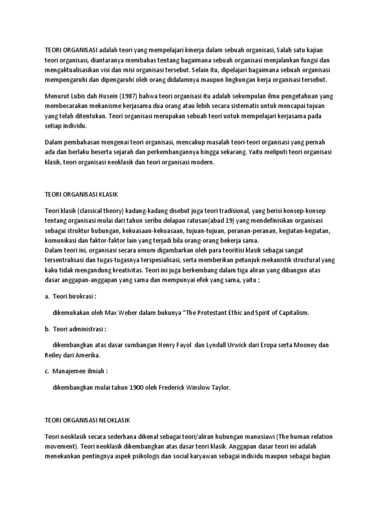 Teori Organisasi Pdf