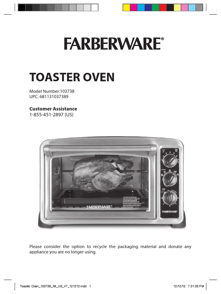 103738 Farberware Counter Top Oven Use and Care Manual | Roasting