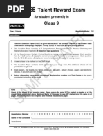 FTRE 2013 Class IX Paper 1