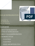 Solar Refrigeration: Working Cycles, Advantages and Applications