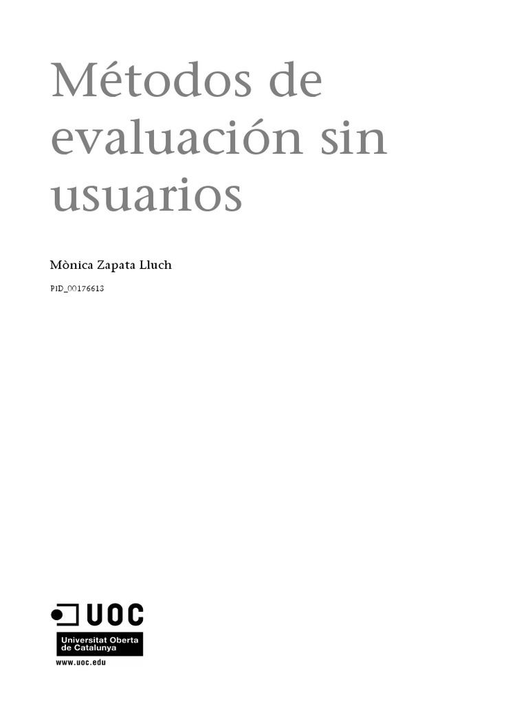 Métodos de evaluación de usabilidad sin usuarios introducción a la evaluación heurística PDF