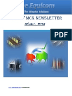 Daily MCX Newsletter: 0 0 0 0 8 8 8 8 - OCT OCT OCT Oct. - . - 2013 2013 2013 2013