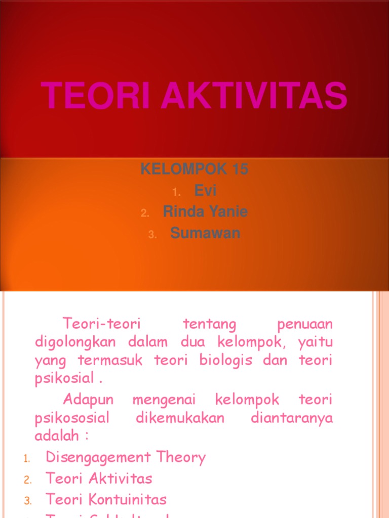 Teori Aktivitas Lansia dan Kepuasan Hidup | PDF
