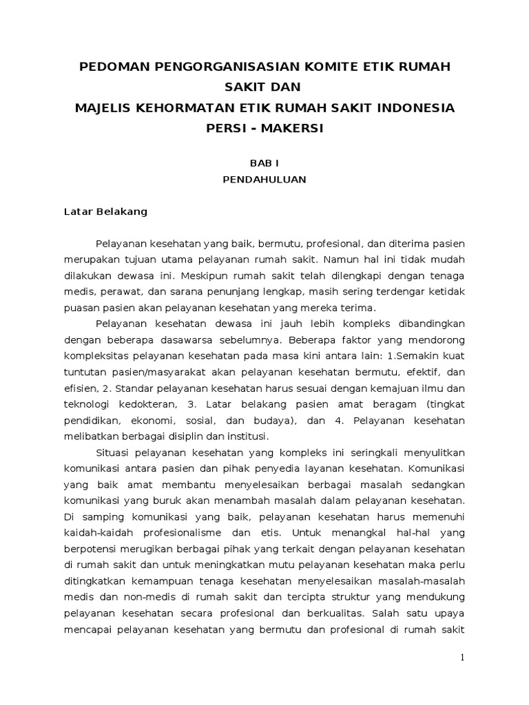 Pedoman Komite Etik