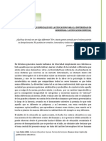 Las Condiciones Especiales de La Educacion Para La Diversidad en Honduras