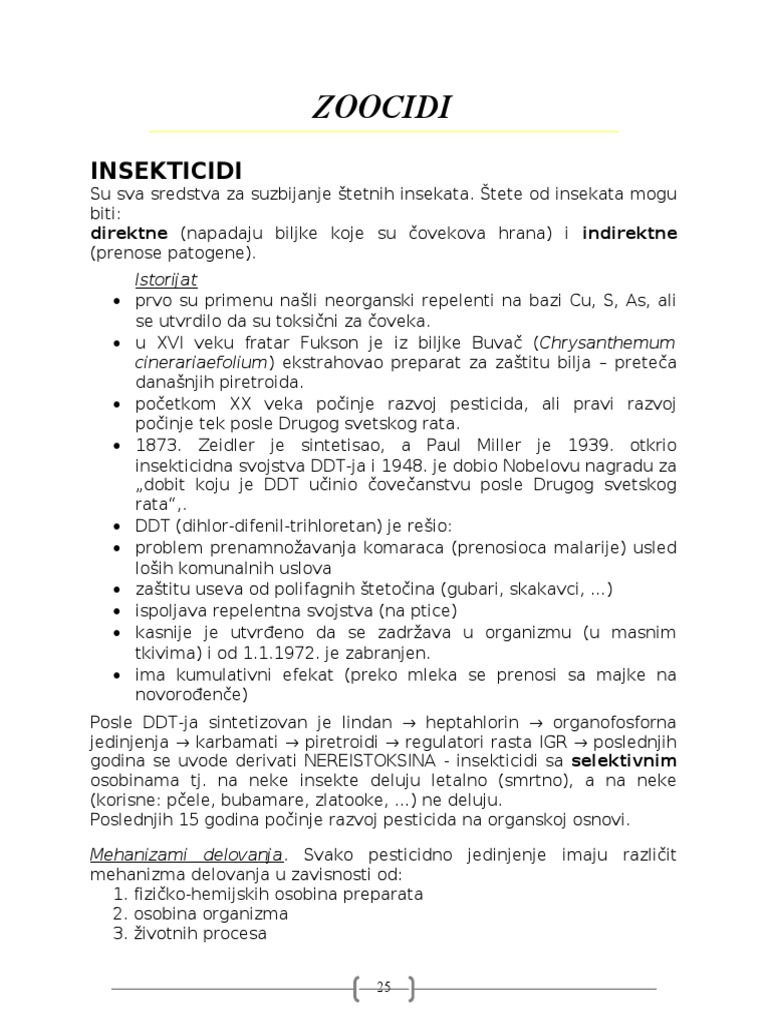 Zoocidi - Insekticidi | PDF